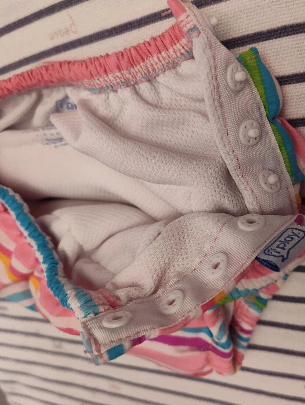 Ruffle Butts Pink Striped & Rainbow Striped Diaper Covers